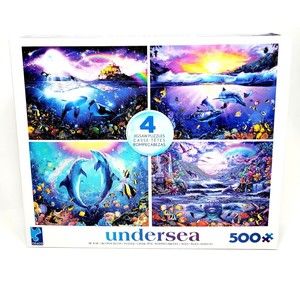 UNDER SEA 4 in One Jigsaw Puzzles CEACO 18"x14 " Age 12+ NEW IN BOX!